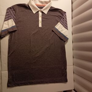 Men's Polo Shirt - Gray with White Accents
